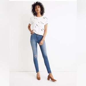 Madewell 10" High-Rise Skinny Jeans: Drop Step-Hem Edition size 25